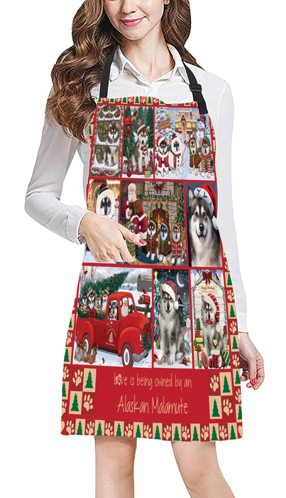 Love is Being Owned Christmas Alaskan Malamute Dogs Apron