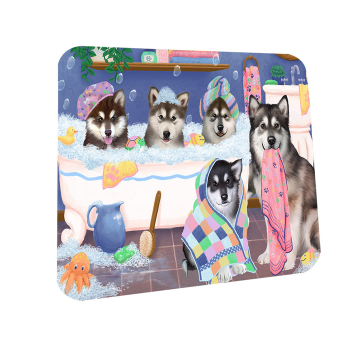 Rub A Dub Dogs In A Tub Alaskan Malamutes Dog Coasters Set of 4 CST56709