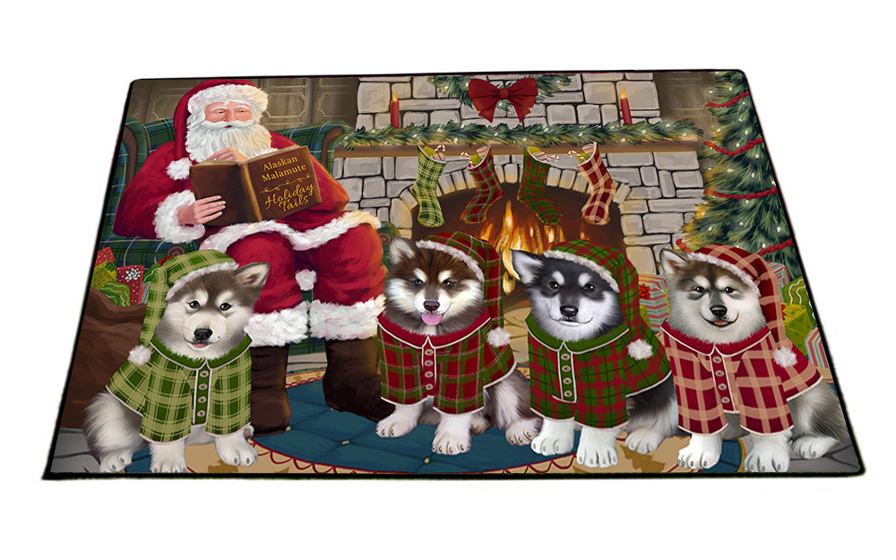 Christmas Cozy Holiday Tails Alaskan Malamutes Dog Floormat FLMS52548