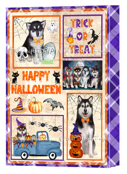 Happy Halloween Trick or Treat Alaskan Malamute Dogs Canvas Wall Art Decor - Premium Quality Canvas Wall Art for Living Room Bedroom Home Office Decor Ready to Hang CVS150119
