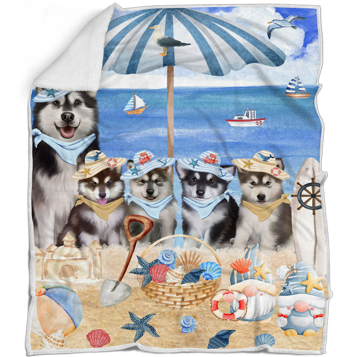 Alaskan Malamute Bed Blanket, Explore a Variety of Designs, Custom, Soft and Cozy, Personalized, Throw Woven, Fleece and Sherpa, Gift for Pet and Dog Lovers