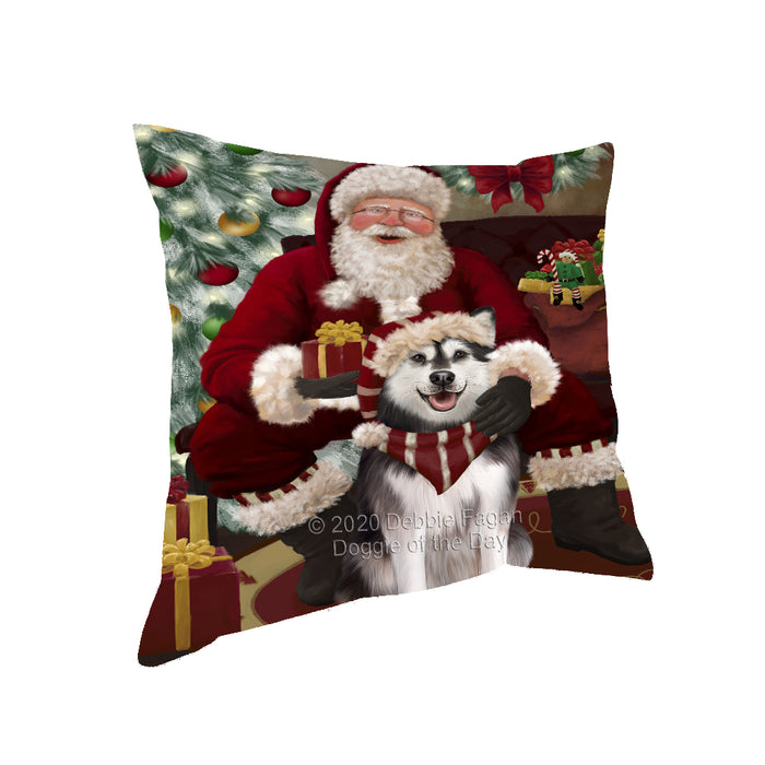 Santa's Christmas Surprise Alaskan Malamute Dog Pillow PIL87060