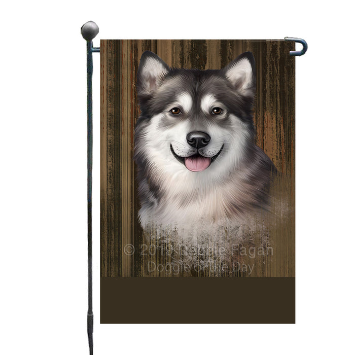 Personalized Rustic Alaskan Malamute Dog Custom Garden Flag GFLG63388