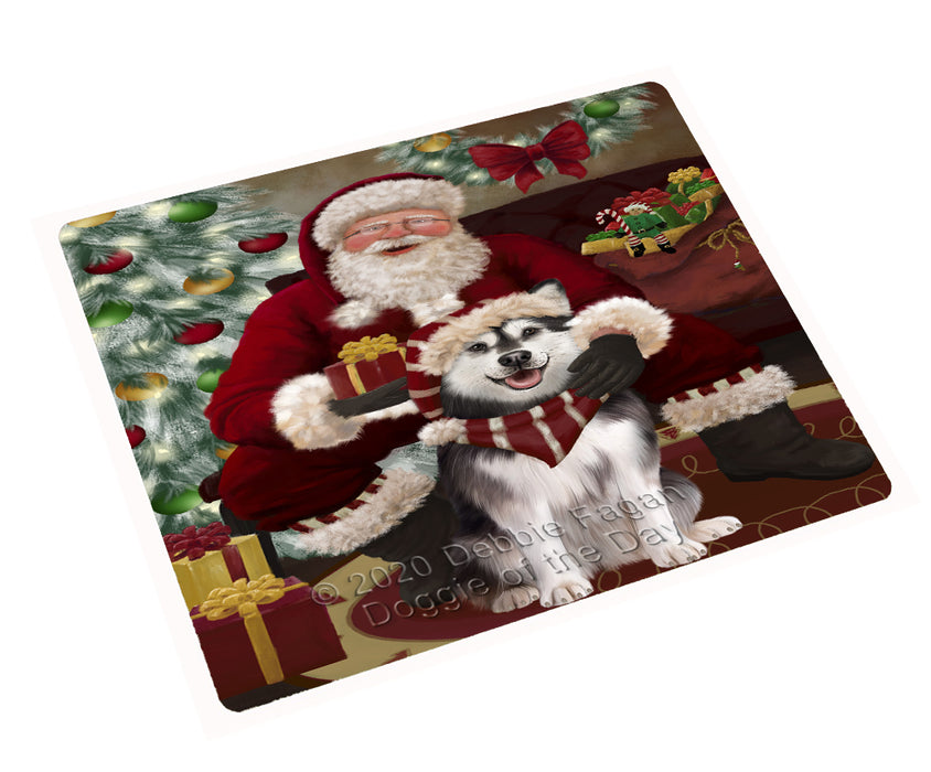 Santa's Christmas Surprise Alaskan Malamute Dog Cutting Board - Easy Grip Non-Slip Dishwasher Safe Chopping Board Vegetables C78535