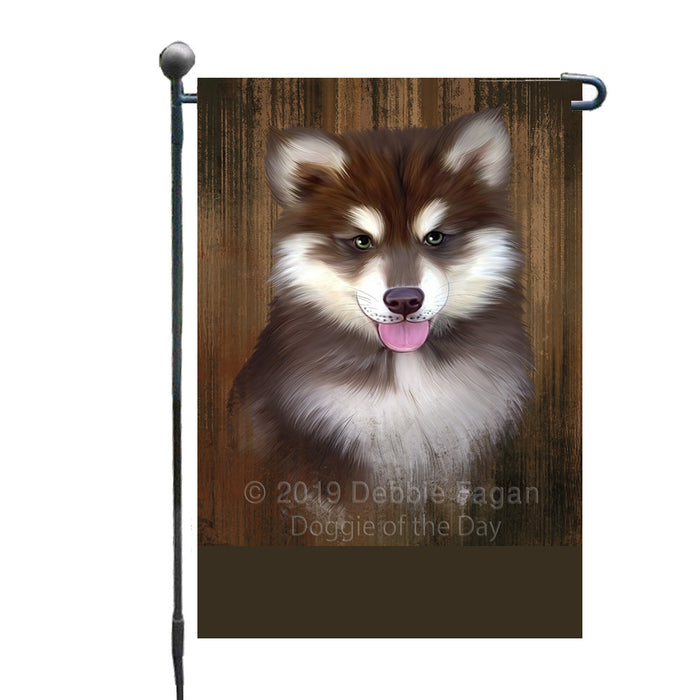 Personalized Rustic Alaskan Malamute Dog Custom Garden Flag GFLG63389