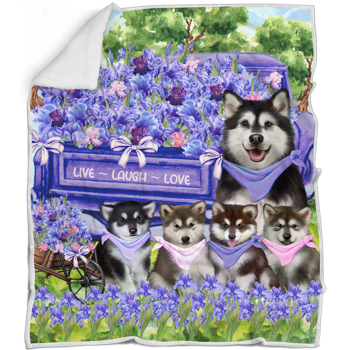Alaskan Malamute Blanket: Explore a Variety of Personalized Designs, Bed Cozy Sherpa, Fleece and Woven, Custom Dog Gift for Pet Lovers