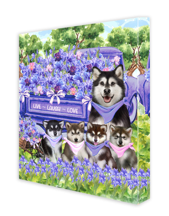 Alaskan Malamute Dogs Canvas: Explore a Variety of Designs, Custom, Digital Art Wall Painting, Personalized, Ready to Hang Halloween Room Decor, Gift for Pet and Dog Lovers
