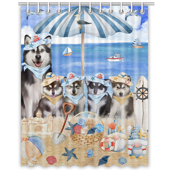Alaskan Malamute Shower Curtain, Personalized Bathtub Curtains for Bathroom Decor with Hooks, Explore a Variety of Designs, Custom, Pet Gift for Dog Lovers