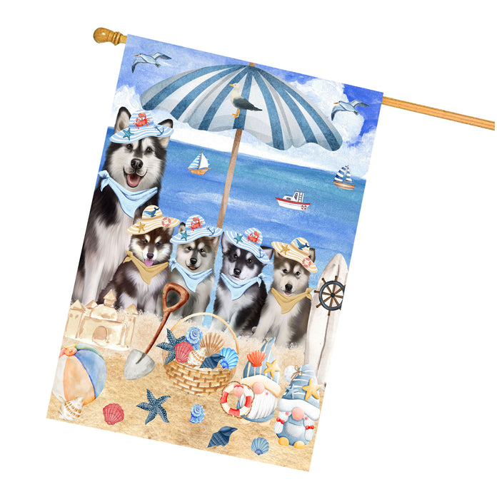 Alaskan Malamute Dogs House Flag, Double-Sided Home Outside Yard Decor, Explore a Variety of Designs, Custom, Weather Resistant, Personalized, Gift for Dog and Pet Lovers