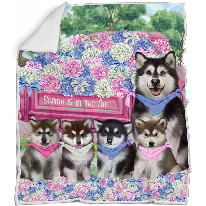 Alaskan Malamute Blanket: Explore a Variety of Personalized Designs, Bed Cozy Sherpa, Fleece and Woven, Custom Dog Gift for Pet Lovers