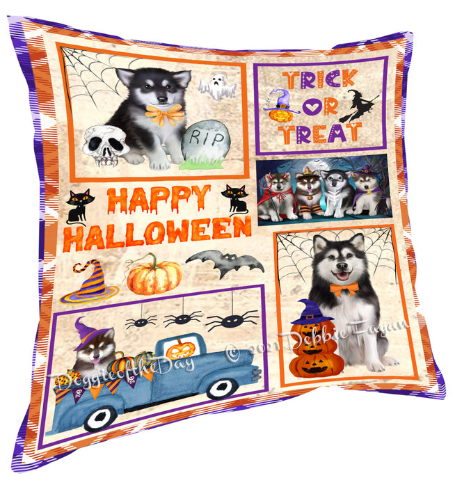 Happy Halloween Trick or Treat Alaskan Malamute Dogs Pillow with Top Quality High-Resolution Images - Ultra Soft Pet Pillows for Sleeping - Reversible & Comfort - Ideal Gift for Dog Lover - Cushion for Sofa Couch Bed - 100% Polyester, PILA88123