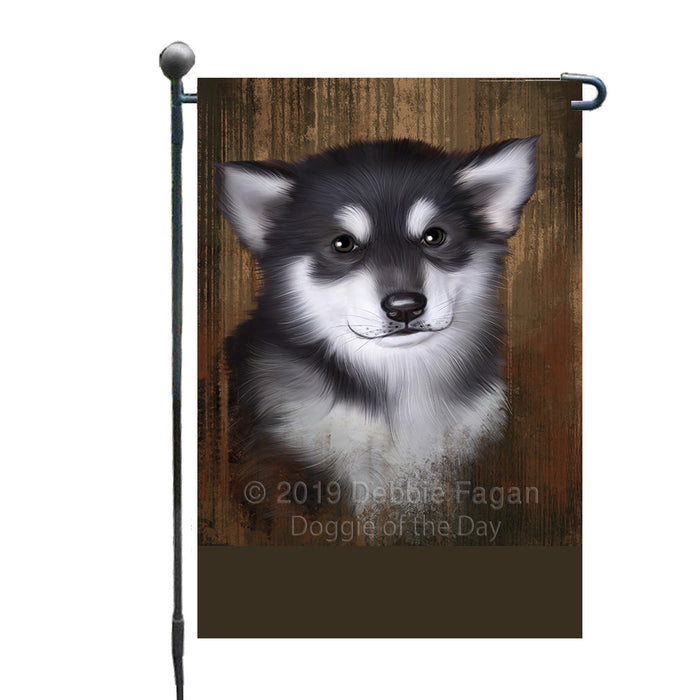 Personalized Rustic Alaskan Malamute Dog Custom Garden Flag GFLG63390