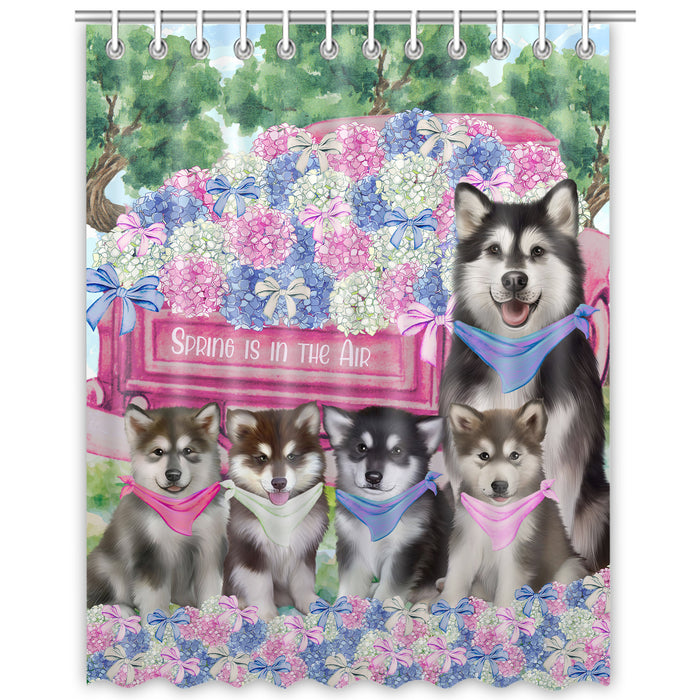 Alaskan Malamute Shower Curtain, Custom Bathtub Curtains with Hooks for Bathroom, Explore a Variety of Designs, Personalized, Gift for Pet and Dog Lovers