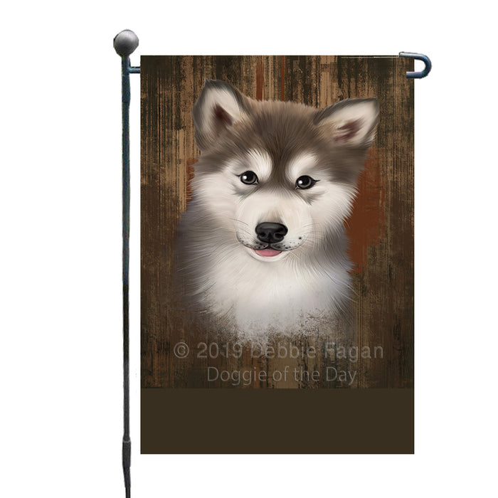 Personalized Rustic Alaskan Malamute Dog Custom Garden Flag GFLG63391