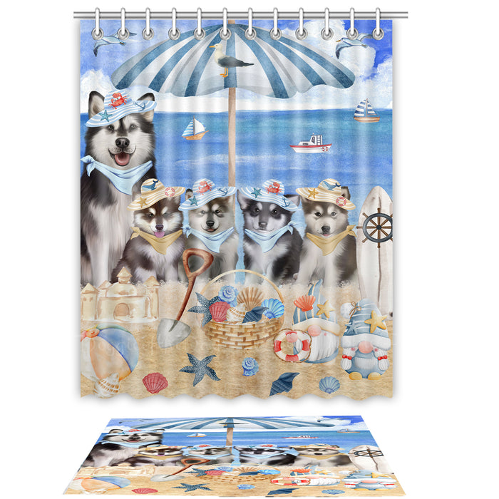 Alaskan Malamute Shower Curtain & Bath Mat Set: Explore a Variety of Designs, Custom, Personalized, Curtains with hooks and Rug Bathroom Decor, Gift for Dog and Pet Lovers