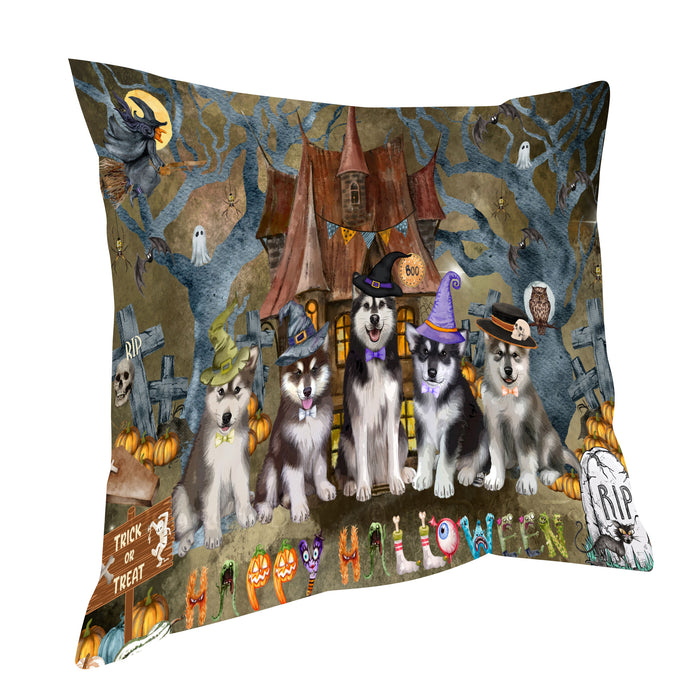 Alaskan Malamute Throw Pillow, Explore a Variety of Custom Designs, Personalized, Cushion for Sofa Couch Bed Pillows, Pet Gift for Dog Lovers
