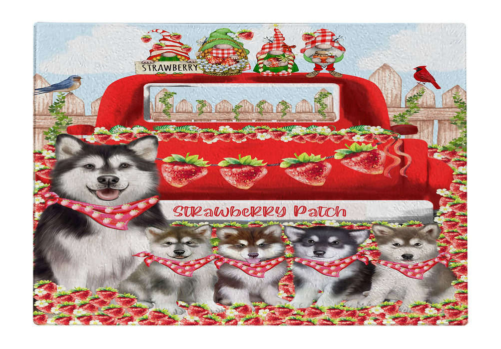 Alaskan Malamute Cutting Board: Explore a Variety of Personalized Designs, Custom, Tempered Glass Kitchen Chopping Meats, Vegetables, Pet Gift for Dog Lovers