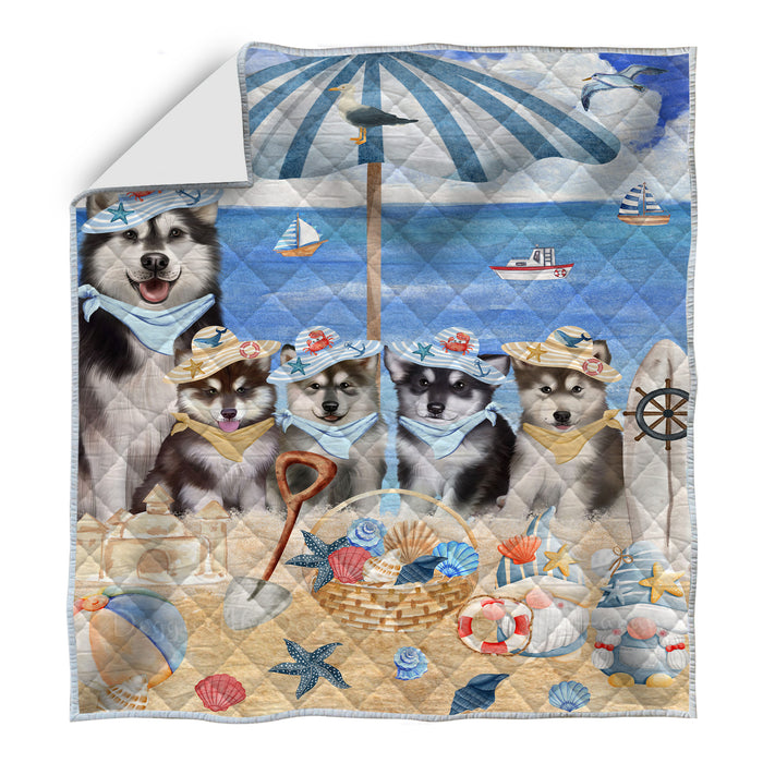 Alaskan Malamute Bedspread Quilt, Bedding Coverlet Quilted, Explore a Variety of Designs, Personalized, Custom, Dog Gift for Pet Lovers