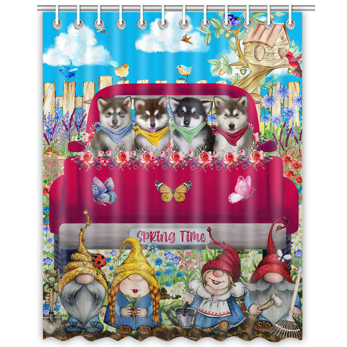 Alaskan Malamute Shower Curtain, Explore a Variety of Personalized Designs, Custom, Waterproof Bathtub Curtains with Hooks for Bathroom, Dog Gift for Pet Lovers
