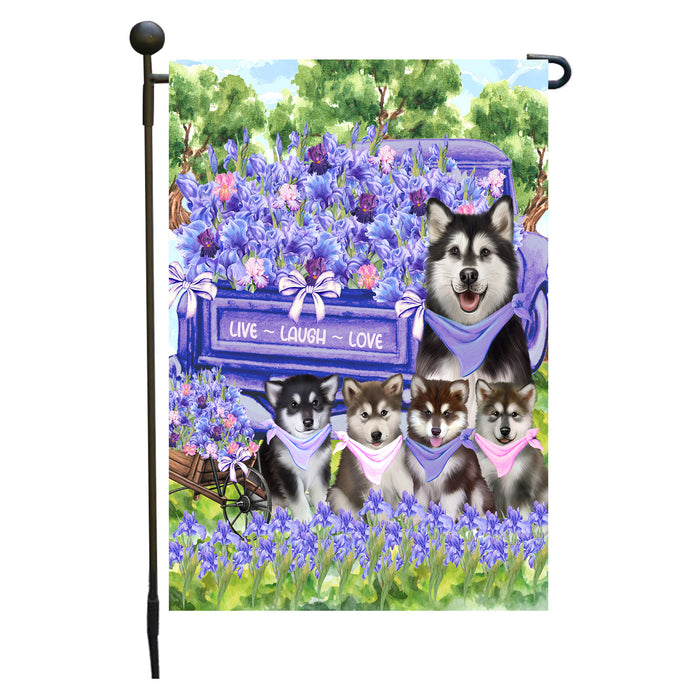 Alaskan Malamute Dogs Garden Flag for Dog and Pet Lovers, Explore a Variety of Designs, Custom, Personalized, Weather Resistant, Double-Sided, Outdoor Garden Yard Decoration