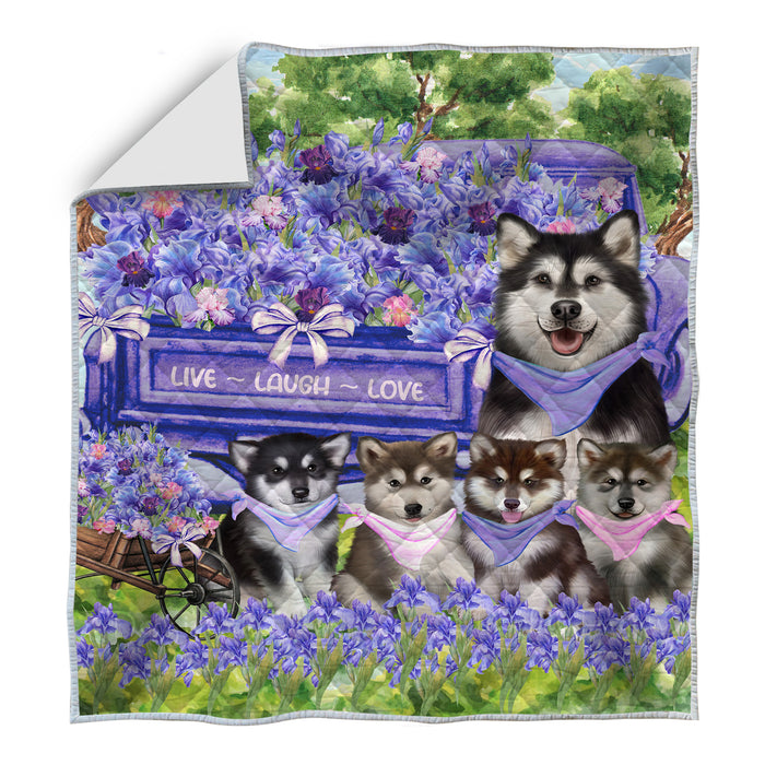 Alaskan Malamute Bedspread Quilt, Bedding Coverlet Quilted, Explore a Variety of Designs, Personalized, Custom, Dog Gift for Pet Lovers