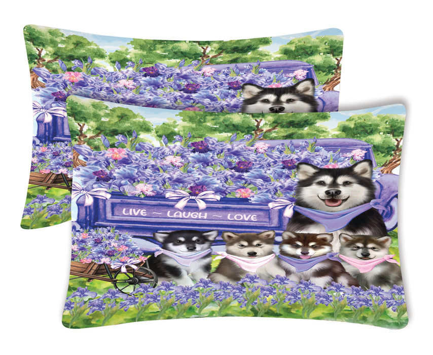 Alaskan Malamute Pillow Case with a Variety of Designs, Custom, Personalized, Super Soft Pillowcases Set of 2, Dog and Pet Lovers Gifts