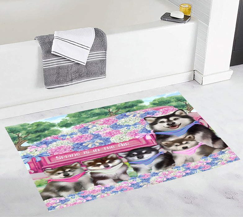 Alaskan Malamute Bath Mat: Non-Slip Bathroom Rug Mats, Custom, Explore a Variety of Designs, Personalized, Gift for Pet and Dog Lovers