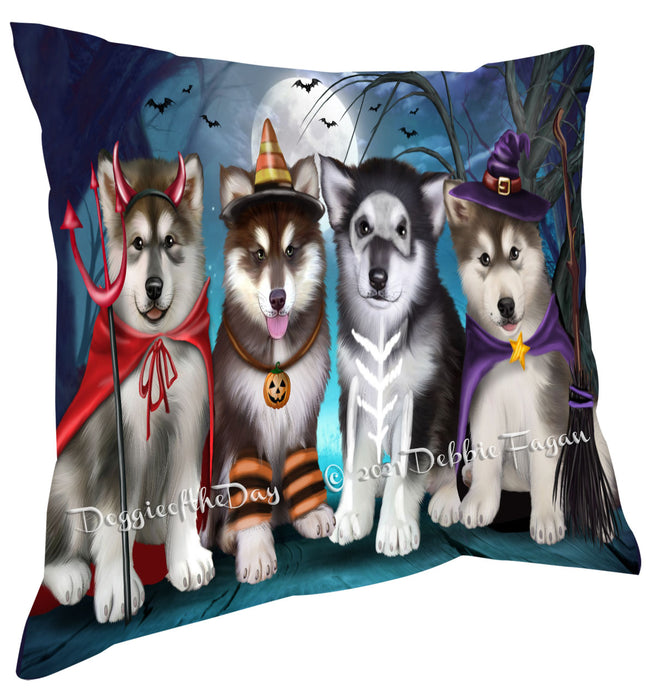 Happy Halloween Trick or Treat Alaskan Malamute Dogs Pillow with Top Quality High-Resolution Images - Ultra Soft Pet Pillows for Sleeping - Reversible & Comfort - Ideal Gift for Dog Lover - Cushion for Sofa Couch Bed - 100% Polyester, PILA88432