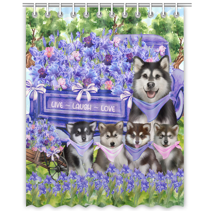 Alaskan Malamute Shower Curtain, Personalized Bathtub Curtains for Bathroom Decor with Hooks, Explore a Variety of Designs, Custom, Pet Gift for Dog Lovers