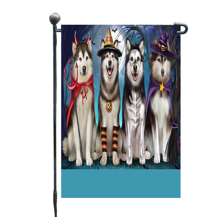 Personalized Happy Halloween Trick or Treat Alaskan Malamute Dogs Custom Garden Flag GFLG64338