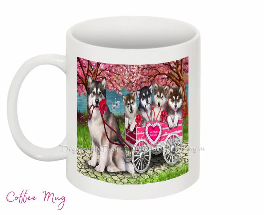 Mother's Day Gift Basket Alaskan Malamute Dogs Blanket, Pillow, Coasters, Magnet, Coffee Mug and Ornament