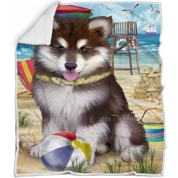 Pet Friendly Beach Alaskan Malamute Dog Blanket BLNKT65172