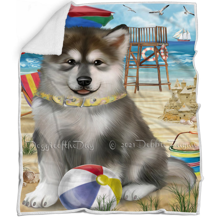 Pet Friendly Beach Alaskan Malamute Dog Blanket BLNKT65181