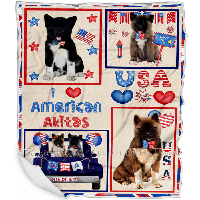 4th of July Independence Day I Love USA American English Foxhound Dogs Blanket BLNKT143461
