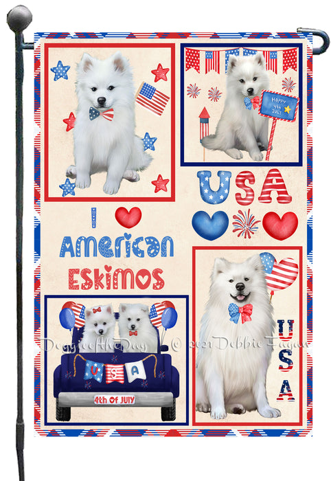 4th of July Independence Day I Love USA American Eskimo Dogs Garden Flag GFLG66860