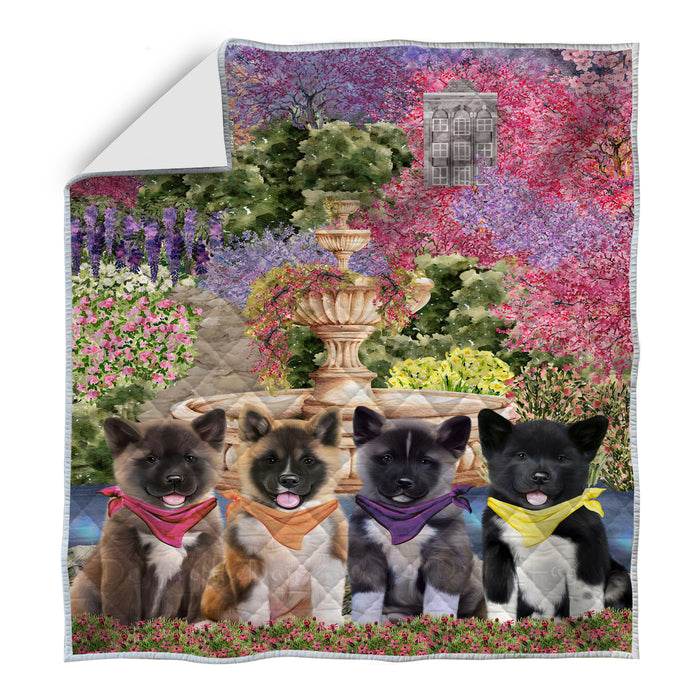 American Akita Quilt: Explore a Variety of Bedding Designs, Custom, Personalized, Bedspread Coverlet Quilted, Gift for Dog and Pet Lovers