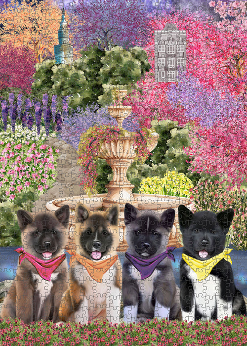 American Akita Jigsaw Puzzle: Explore a Variety of Designs, Interlocking Halloween Puzzles for Adult, Custom, Personalized, Pet Gift for Dog Lovers