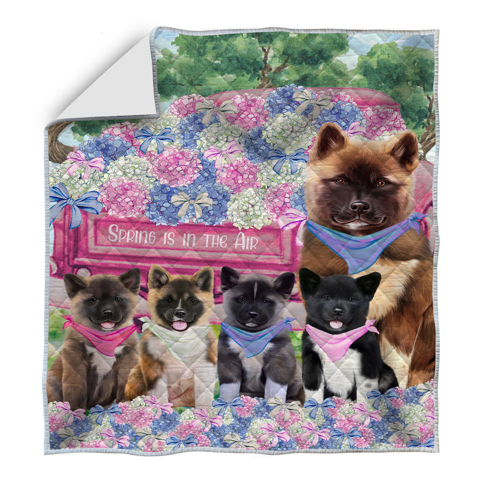 American Akita Quilt: Explore a Variety of Personalized Designs, Custom, Bedding Coverlet Quilted, Pet and Dog Lovers Gift