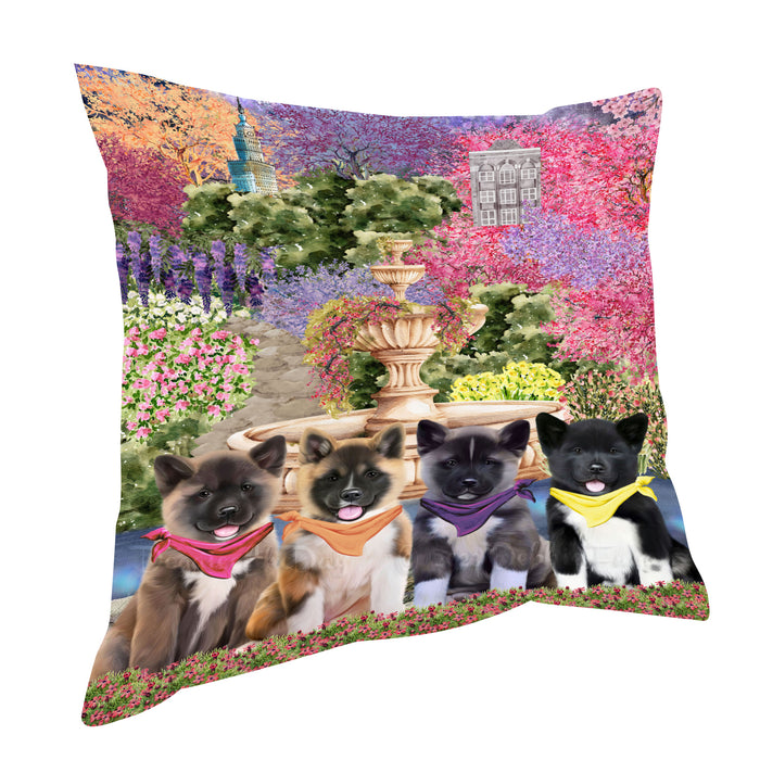 American Akita Pillow, Explore a Variety of Personalized Designs, Custom, Throw Pillows Cushion for Sofa Couch Bed, Dog Gift for Pet Lovers