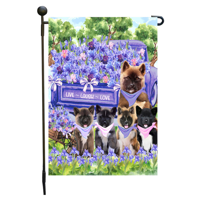 American Akita Dogs Garden Flag for Dog and Pet Lovers, Explore a Variety of Designs, Custom, Personalized, Weather Resistant, Double-Sided, Outdoor Garden Yard Decoration