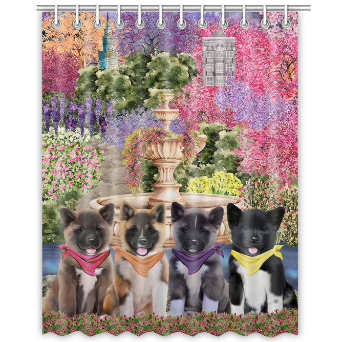 American Akita Shower Curtain: Explore a Variety of Designs, Halloween Bathtub Curtains for Bathroom with Hooks, Personalized, Custom, Gift for Pet and Dog Lovers