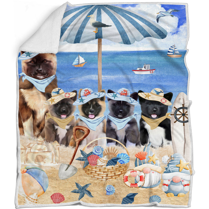 American Akita Bed Blanket, Explore a Variety of Designs, Personalized, Throw Sherpa, Fleece and Woven, Custom, Soft and Cozy, Dog Gift for Pet Lovers