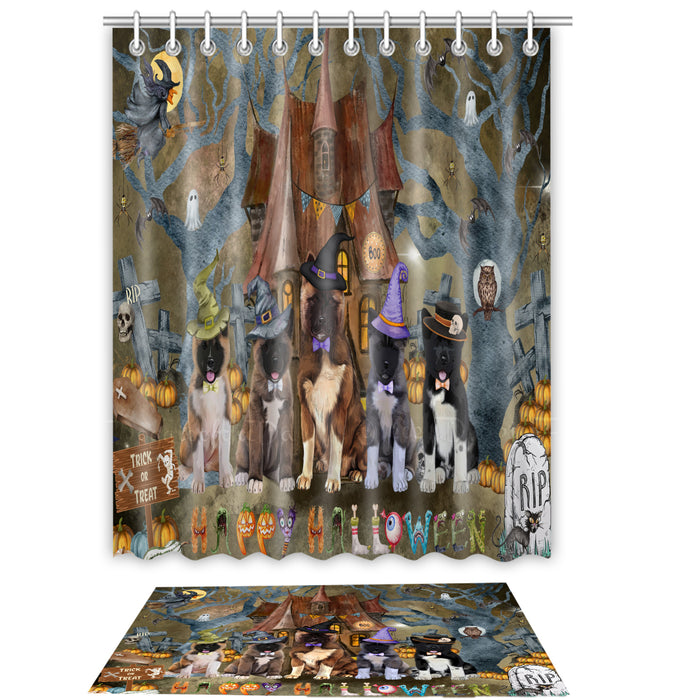 American Akita Shower Curtain with Bath Mat Set, Custom, Curtains and Rug Combo for Bathroom Decor, Personalized, Explore a Variety of Designs, Dog Lover's Gifts