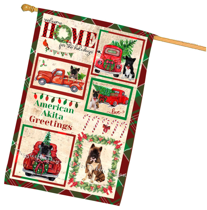Welcome Home for Christmas Holidays American English Foxhound Dogs House flag FLG66971