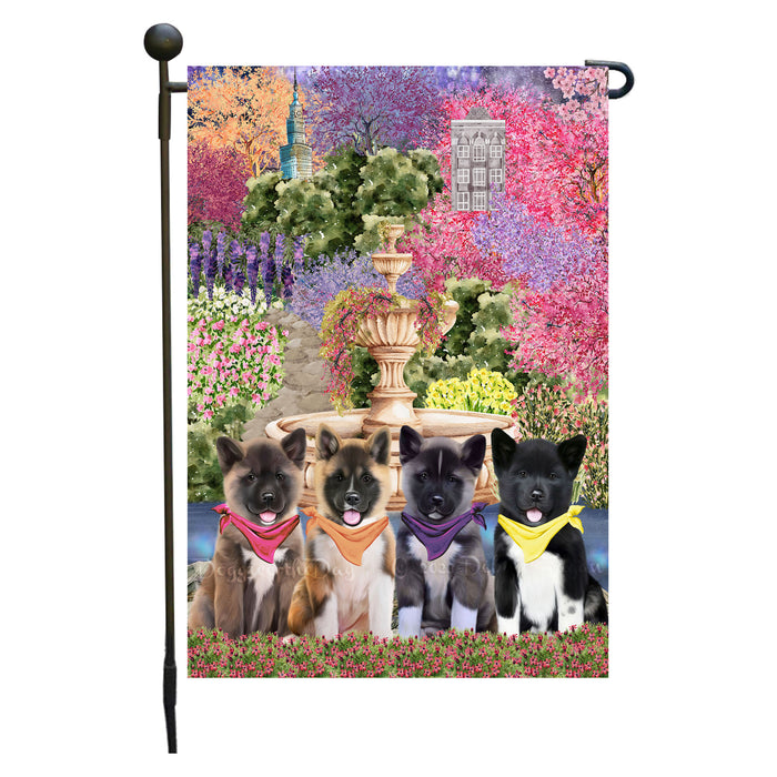 American Akita Dogs Garden Flag: Explore a Variety of Designs, Weather Resistant, Double-Sided, Custom, Personalized, Outside Garden Yard Decor, Flags for Dog and Pet Lovers