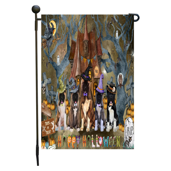 American Akita Dogs Garden Flag: Explore a Variety of Designs, Personalized, Custom, Weather Resistant, Double-Sided, Outdoor Garden Halloween Yard Decor for Dog and Pet Lovers