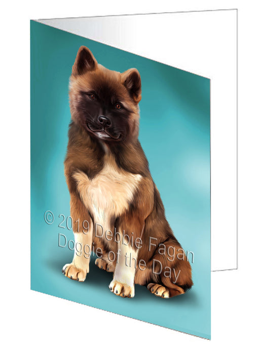 American Akita Dog Handmade Artwork Assorted Pets Greeting Cards and Note Cards with Envelopes for All Occasions and Holiday Seasons GCD77552