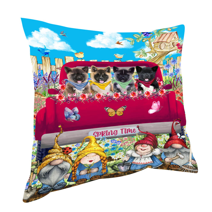American Akita Throw Pillow, Explore a Variety of Custom Designs, Personalized, Cushion for Sofa Couch Bed Pillows, Pet Gift for Dog Lovers