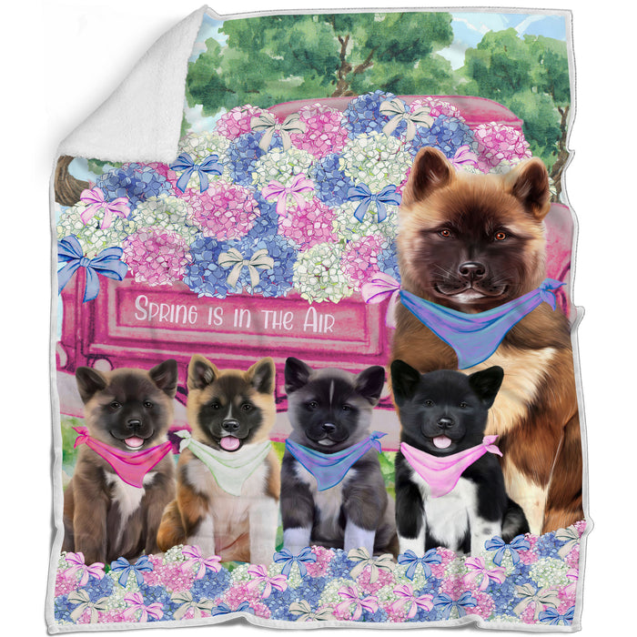 American Akita Bed Blanket, Explore a Variety of Designs, Custom, Soft and Cozy, Personalized, Throw Woven, Fleece and Sherpa, Gift for Pet and Dog Lovers