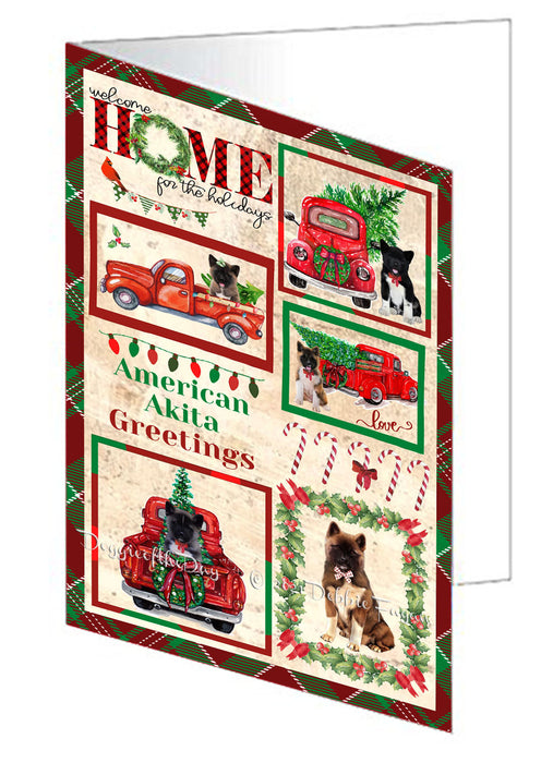 Welcome Home for Christmas Holidays American English Foxhound Dogs Handmade Artwork Assorted Pets Greeting Cards and Note Cards with Envelopes for All Occasions and Holiday Seasons GCD76049